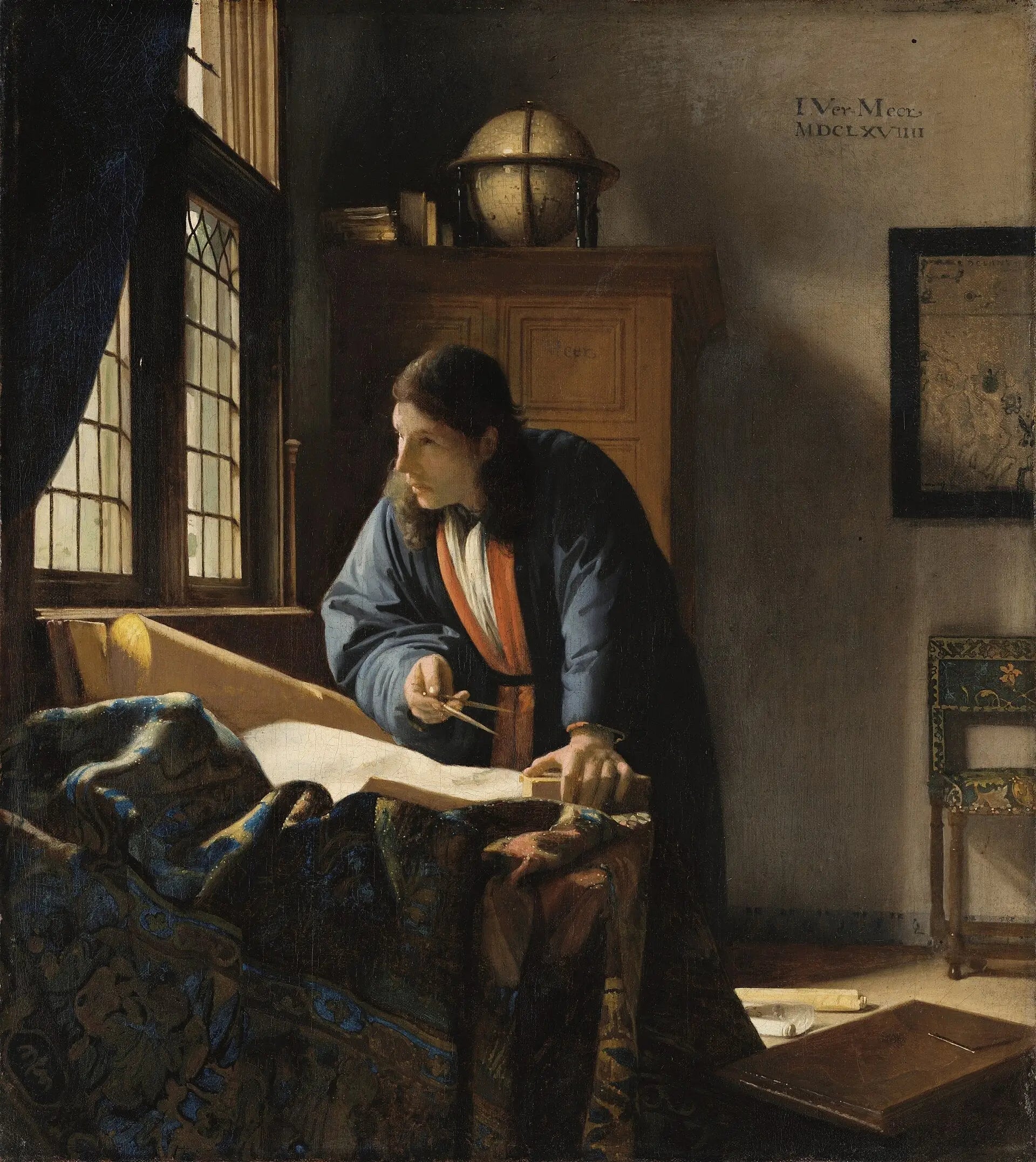 Le Géographe - Johannes Vermeer image 1 reproduction d’œuvre d’art à l’huile