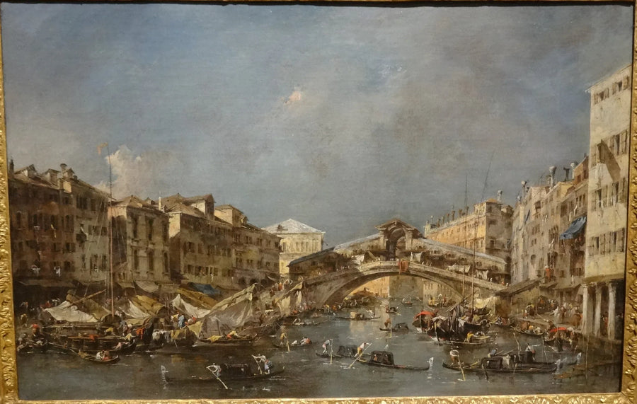 Den Store Kanal med Rialto-broen set fra syd - Francesco Guardi
