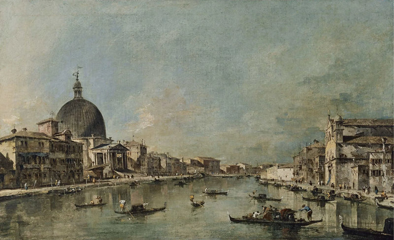 Den Store Kanal med San Simeone Piccolo og Santa Lucia - Francesco Guardi