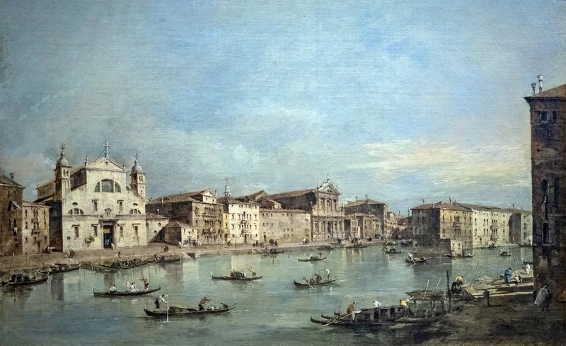 Den Store Kanal med Santa Lucia og Santa Maria di Nazareth - Francesco Guardi