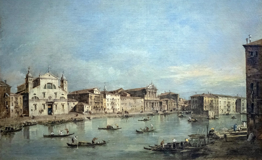 Den Store Kanal med Santa Lucia og Santa Maria di Nazareth - Francesco Guardi