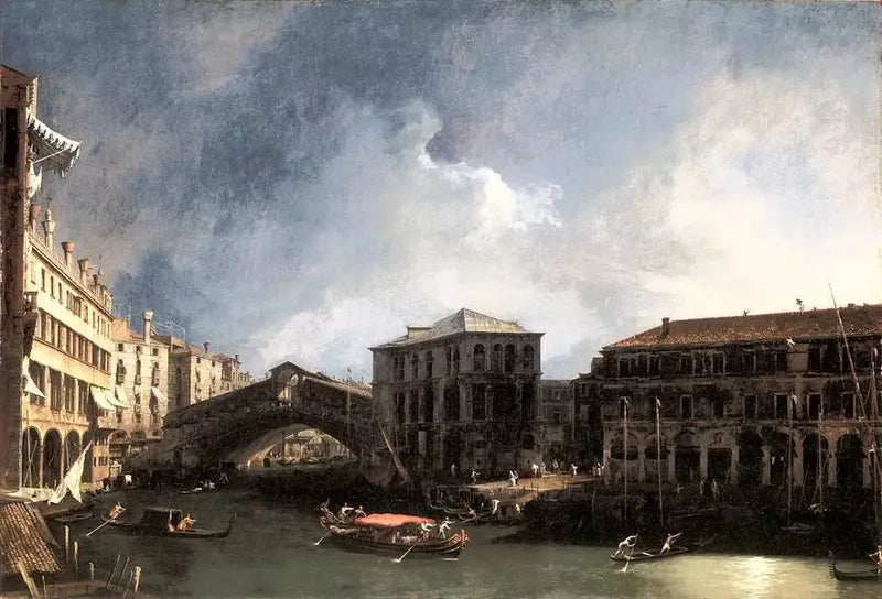 Le Grand Canal nær Rialto-broen - Canaletto
