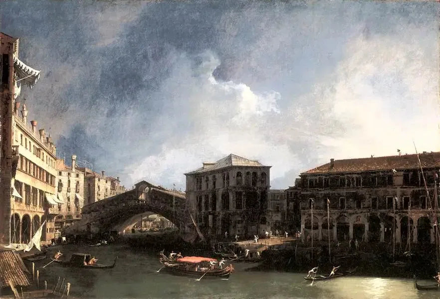 Le Grand Canal nær Rialto-broen - Canaletto