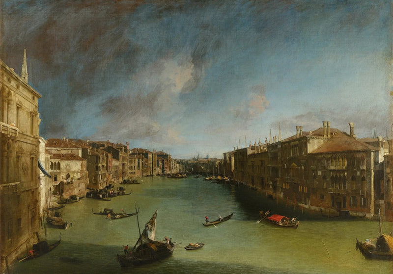 Le Grand Canal, mod nordøst fra palæet Balbi mod Rialto-broen - Canaletto