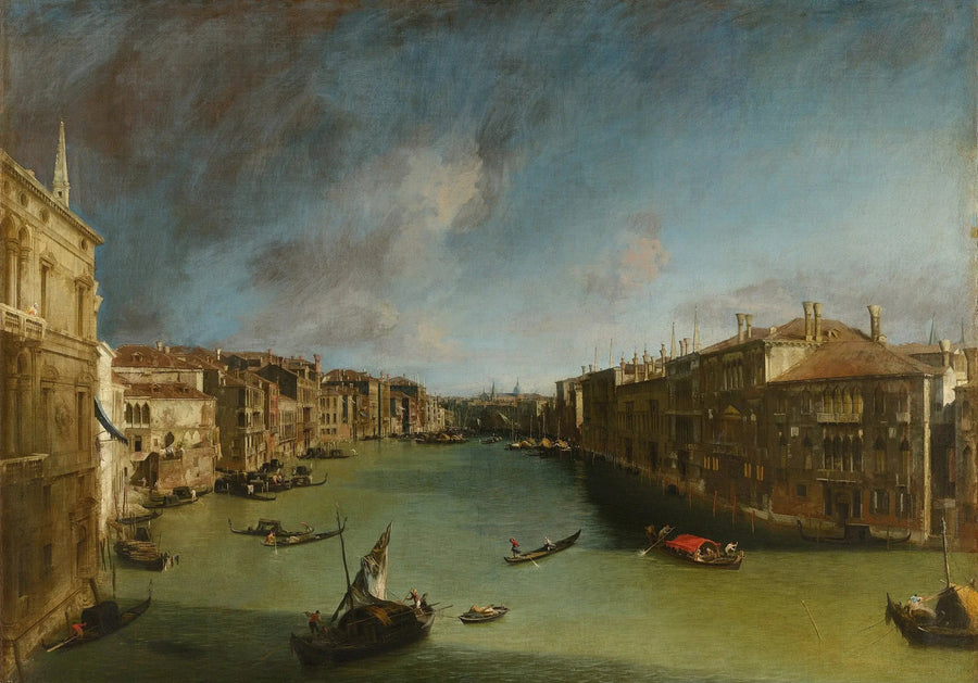 Le Grand Canal, mod nordøst fra palæet Balbi mod Rialto-broen - Canaletto