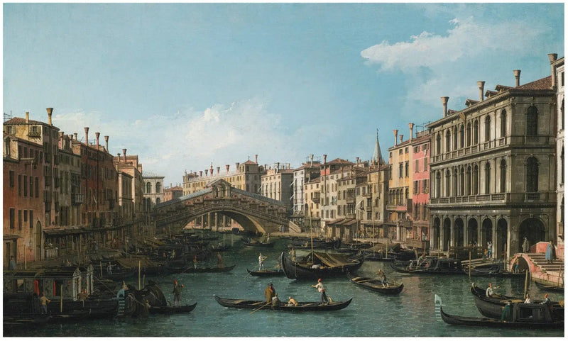 Grand Canal set fra nord-øst fra Palazzo Dolfin-Manin til Rialto-broen - Canaletto