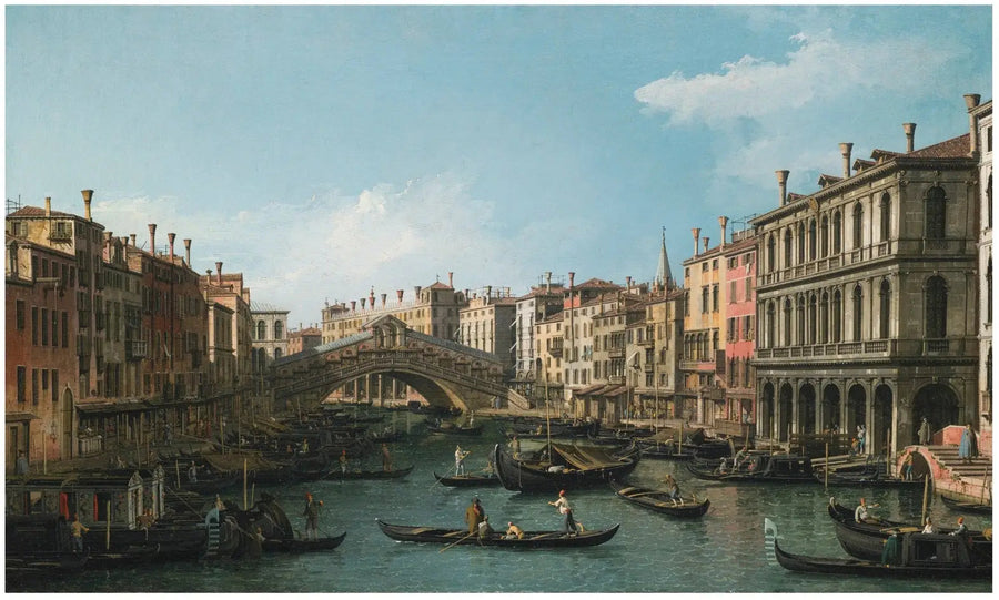 Grand Canal set fra nord-øst fra Palazzo Dolfin-Manin til Rialto-broen - Canaletto
