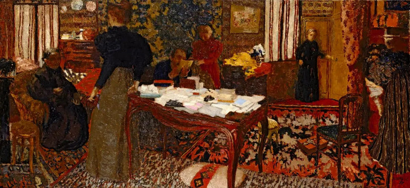 Den Store Indre med seks personer - Édouard Vuillard
