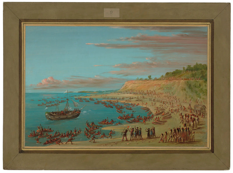 Le Griffon entering the port of Mackinaw. 27 août 1679 - George Catlin
