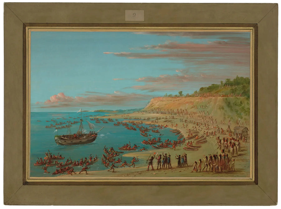 Le Griffon entering the port of Mackinaw. 27 août 1679 - George Catlin