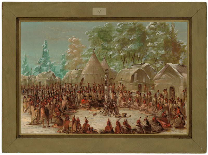 La Salle-gruppen festede i Illinois-landsbyen. 2. januar 1680 - George Catlin
