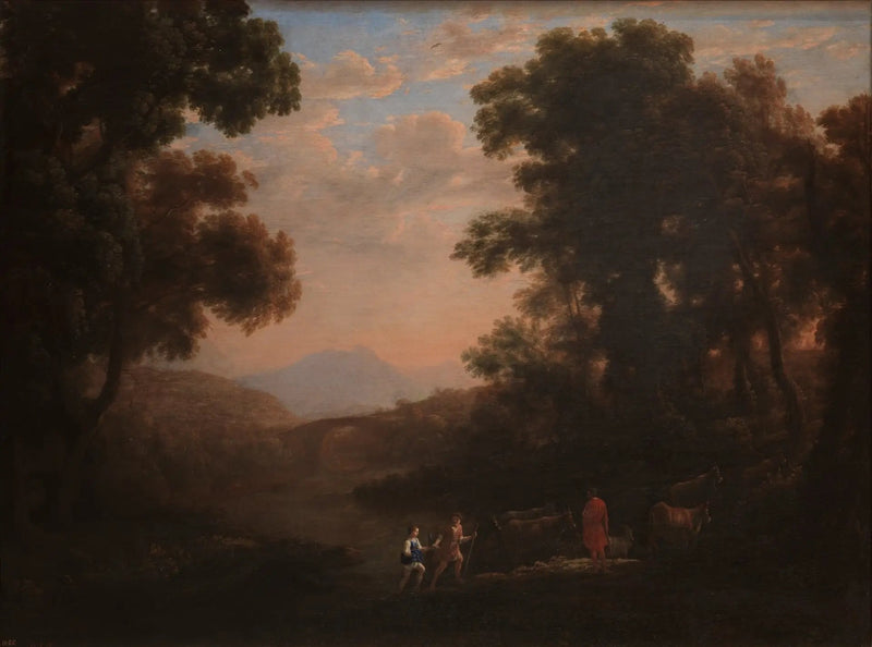 Broen over en flod - Claude Lorrain