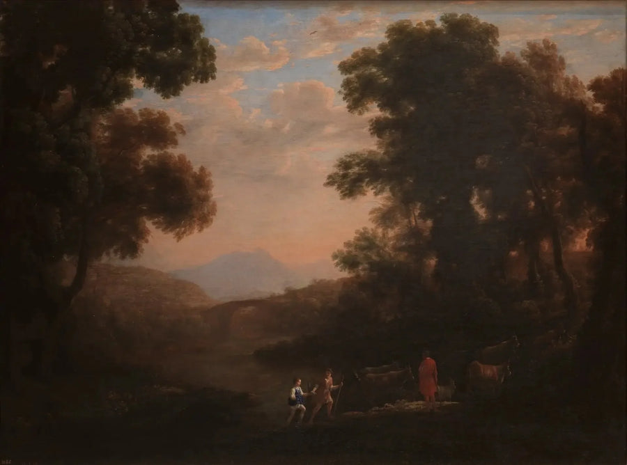 Broen over en flod - Claude Lorrain