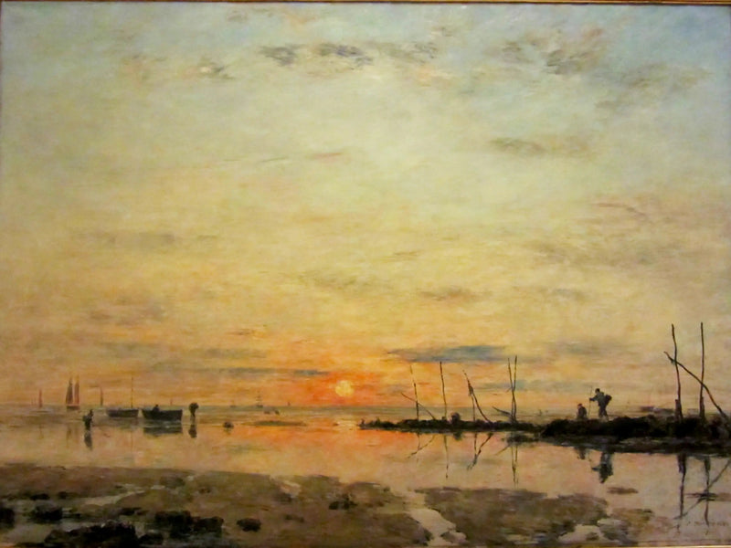 Le Havre. Solnedgang ved lavvande - Eugène Boudin