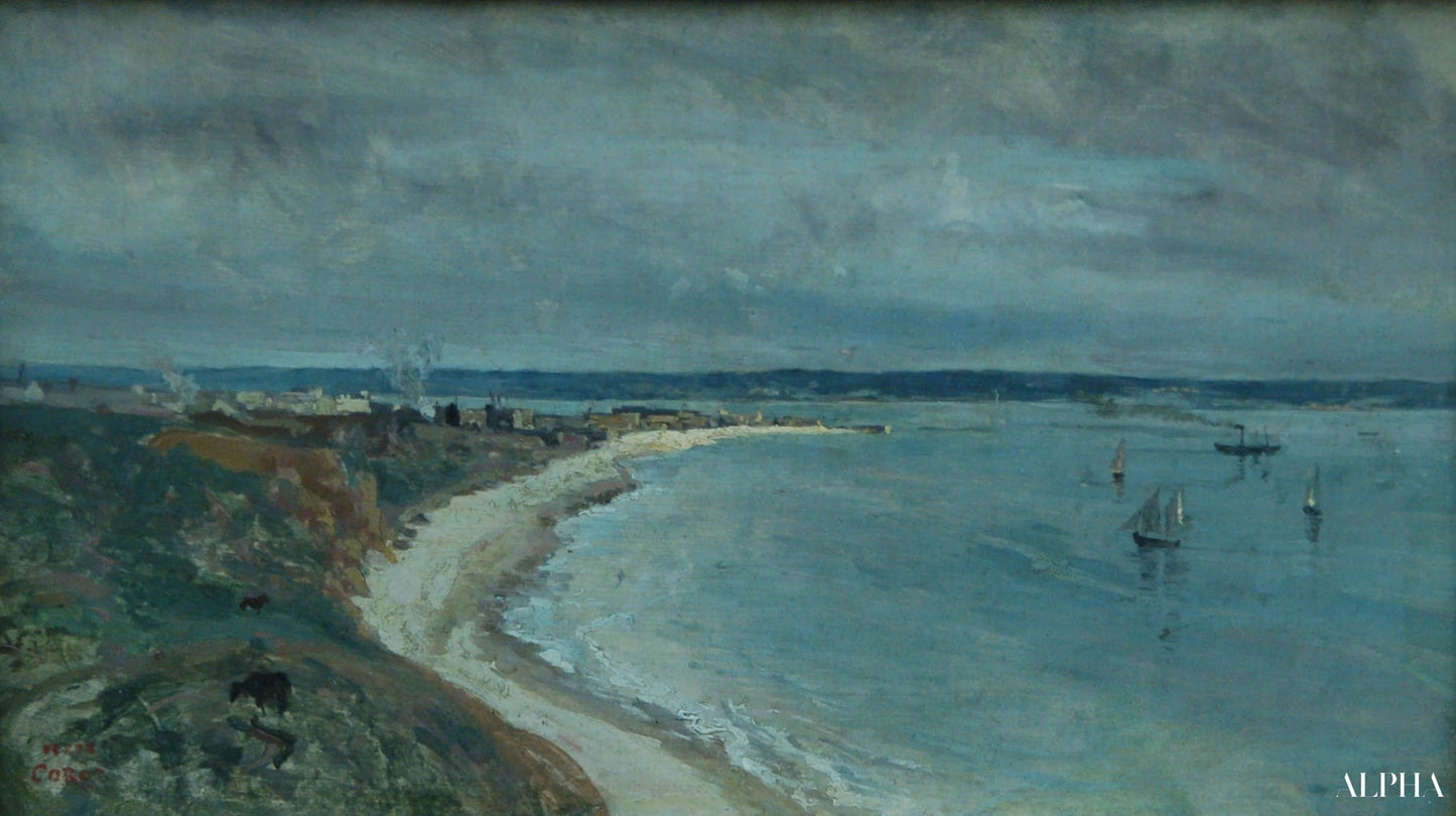 Le Havre. La mer vue du haut des falaises, 1830 - Camille Corot - Reproductions de tableaux et peintures haut de gamme