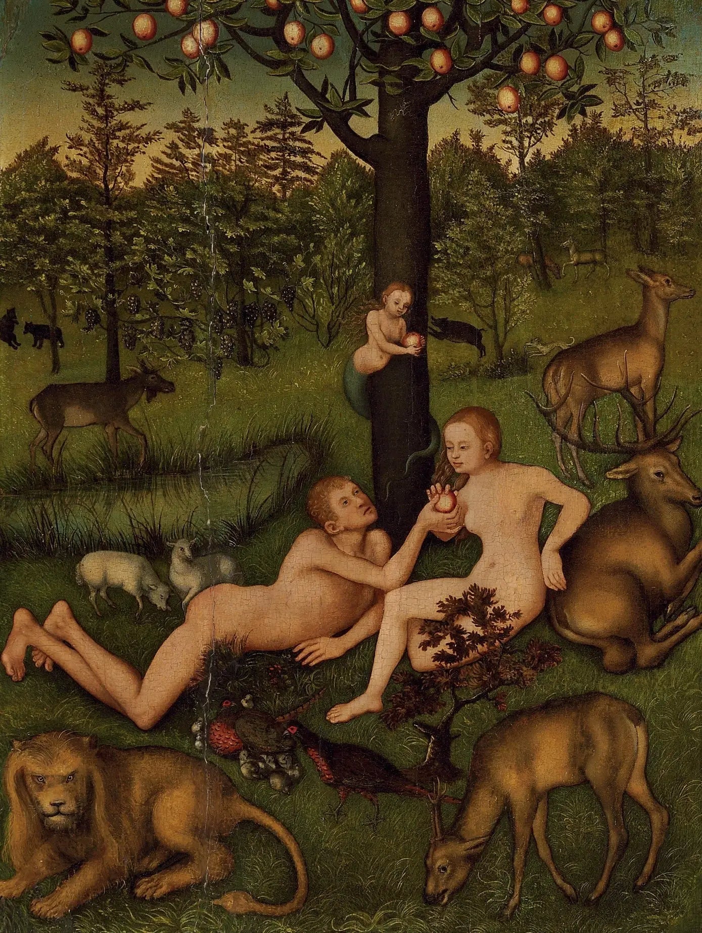 Le jardin d'Eden - Lucas Cranach the Elder image 1 reproduction d’œuvre d’art à l’huile