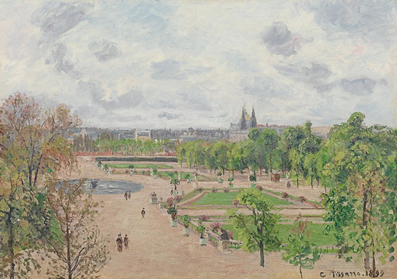 Tuileries-haven, forårsmorgen, gråt vejr - Camille Pissarro