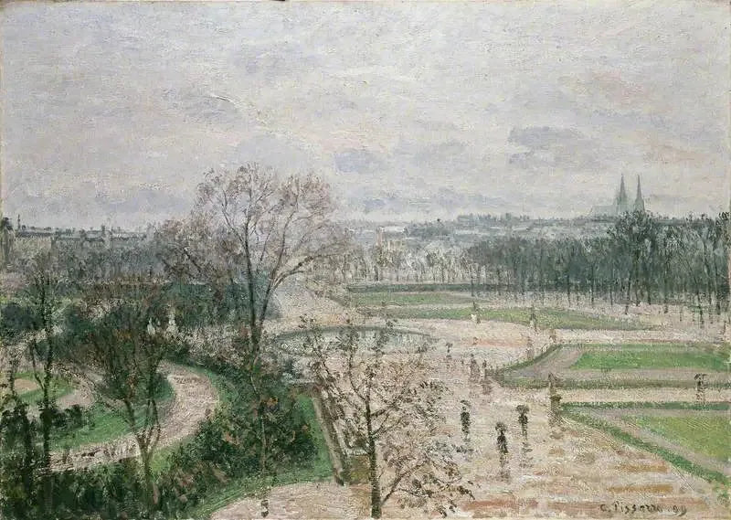 Tuilerihaven, regnvejr - Camille Pissarro