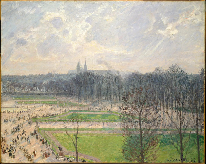 Tuilerihaven en vintereftermiddag - Camille Pissarro