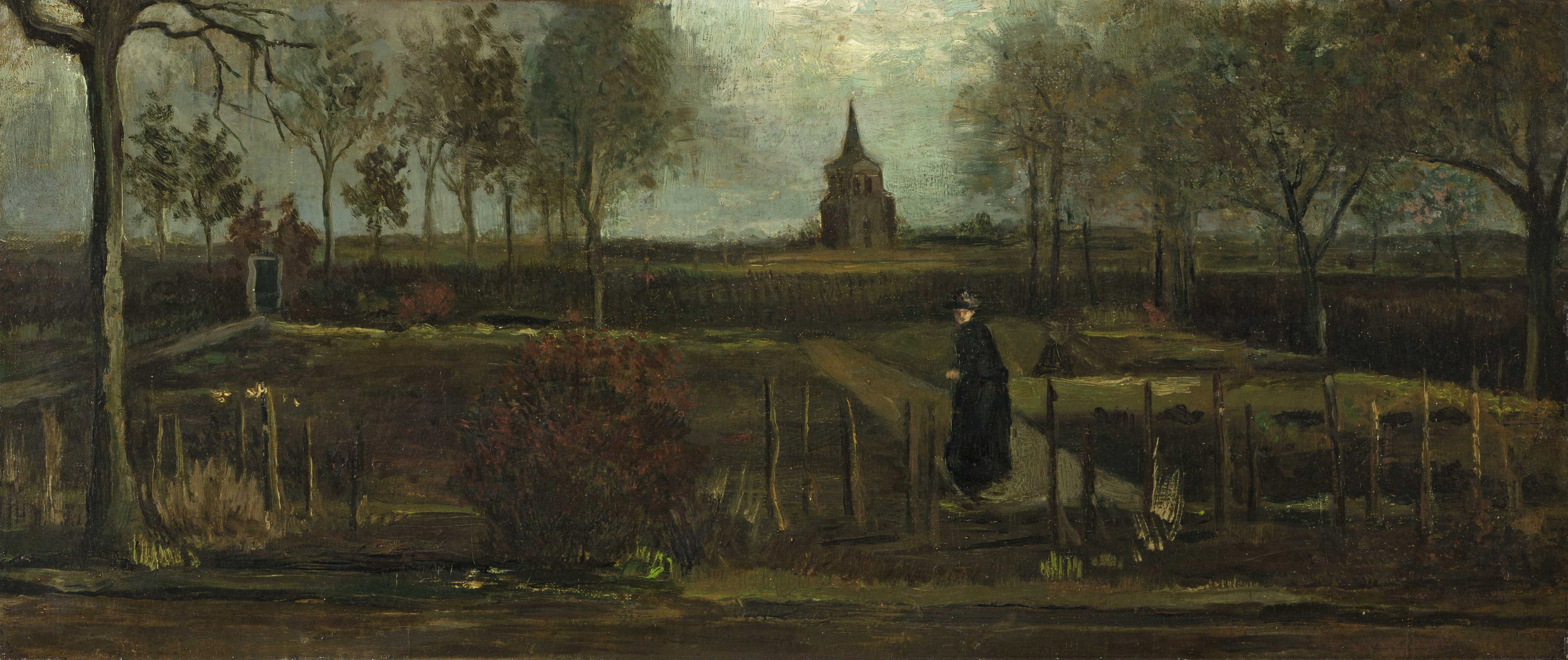 Reproduction du tableau « Le Jardin du presbytère de Nuenen au printemps - Vincent van Gogh » par Alpha Reproduction en peinture à l’huile