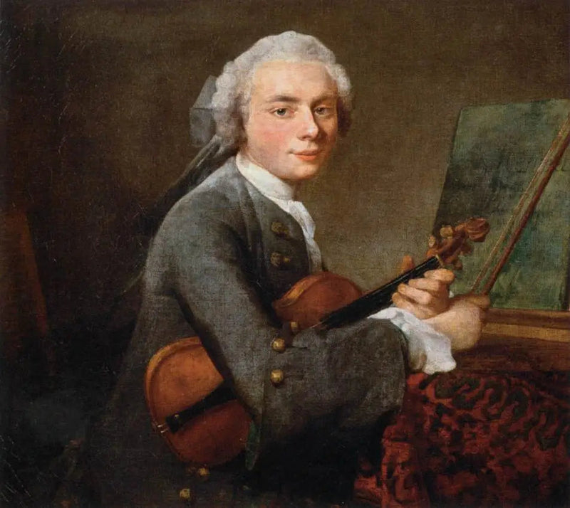 Den unge mand med violin - Jean Siméon Chardin