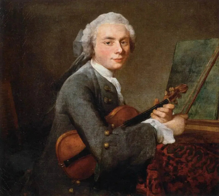 Den unge mand med violin - Jean Siméon Chardin