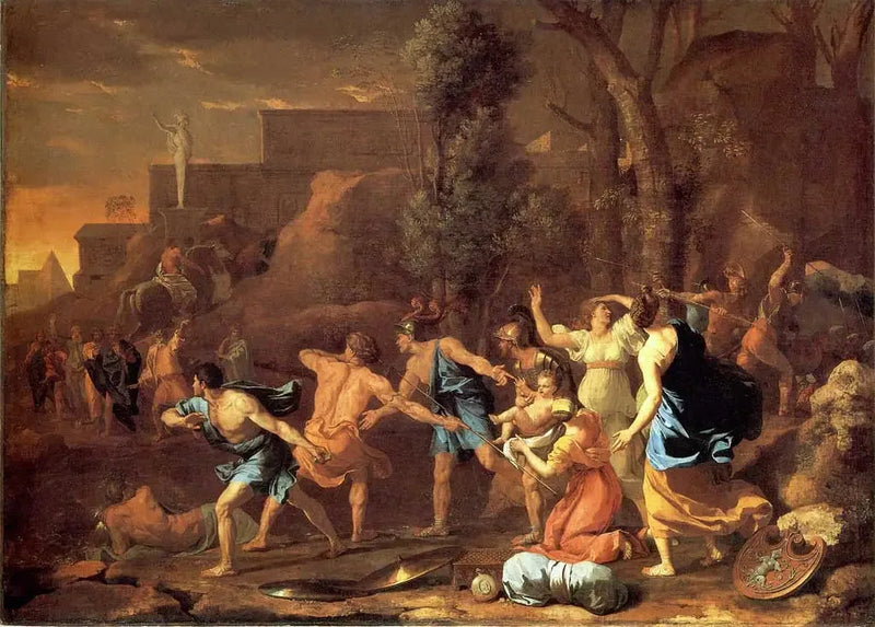 Den unge Pyrrhus reddet - Nicolas Poussin