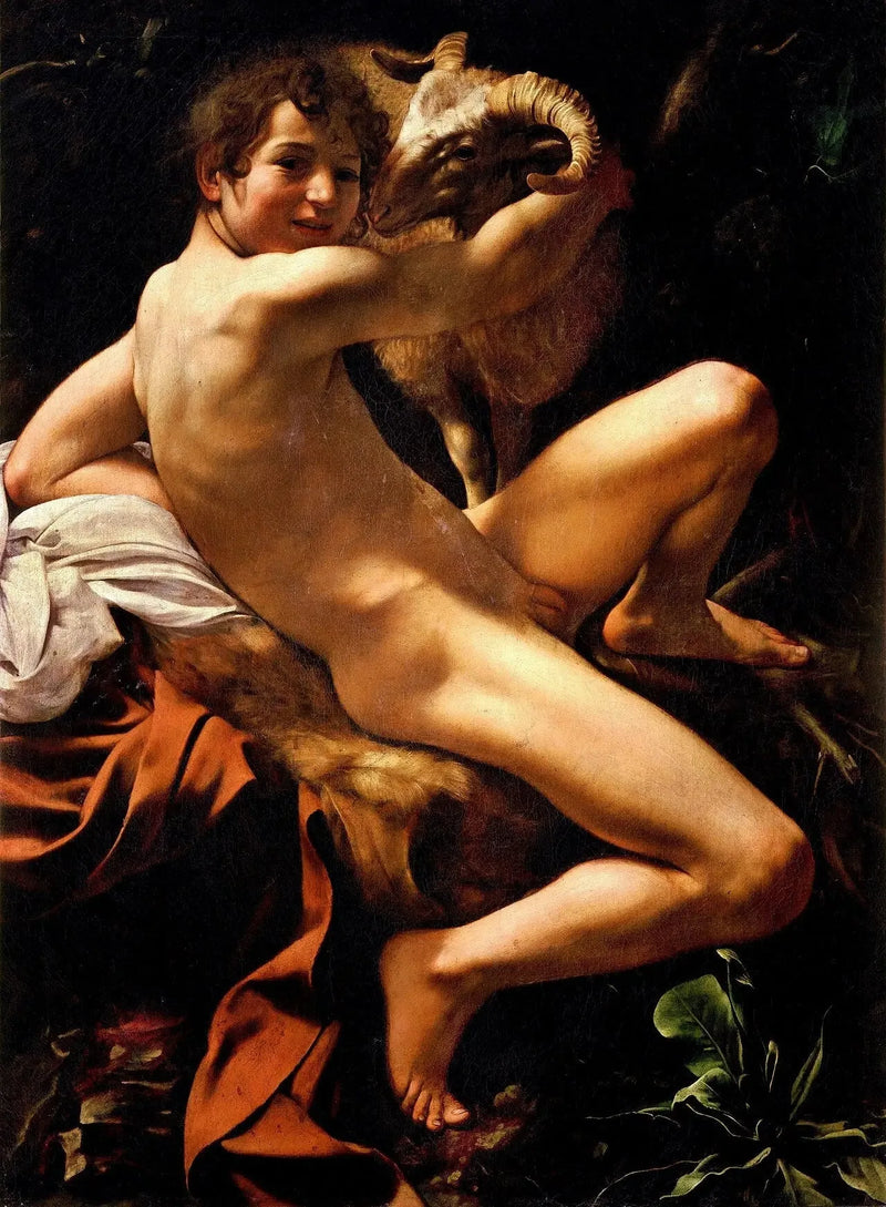 Den unge Sankt Johannes Døberen med vædderen - Caravaggio