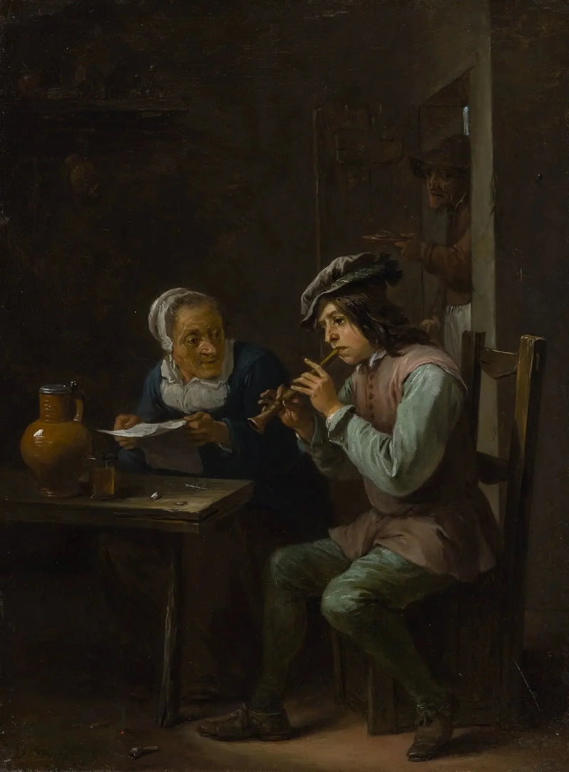 Fløjteblæseren - David Teniers den Yngre