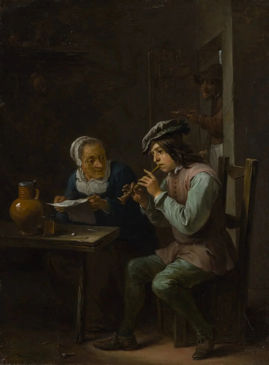 Fløjteblæseren - David Teniers den Yngre