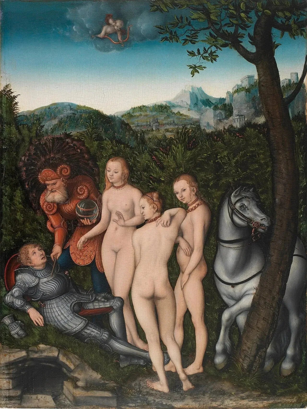 Le Jugement de Pâris - Lucas Cranach the Elder image 1 reproduction artisanale de tableau