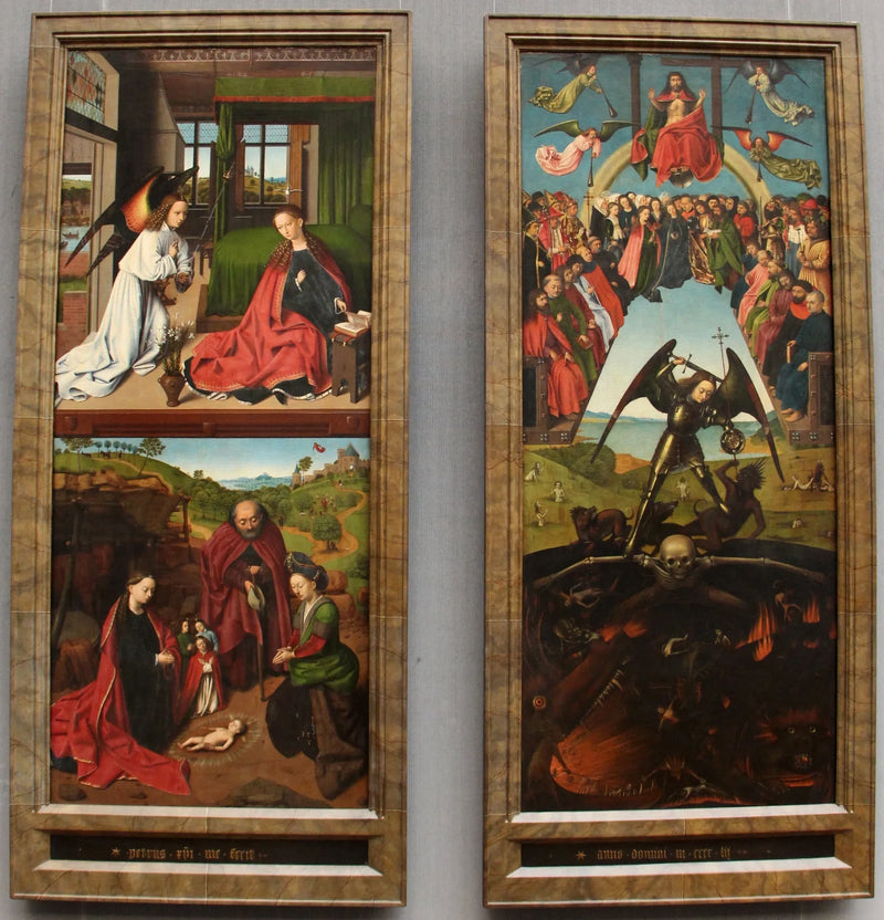 Dommedag, Annunciationen og Kristi Fødsel af Petrus Christus - Petrus Christus