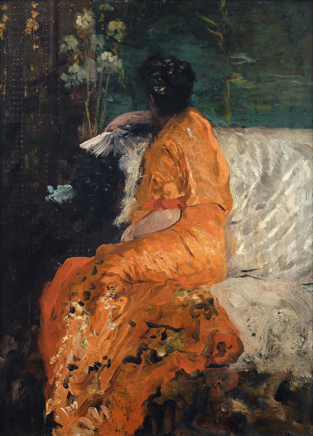 Le kimono orange - Giuseppe De Nittis image 1 copie de tableau peinte à la main