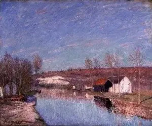 Loing og bakken ved Saint-Nicaise - februareftermiddag - Alfred Sisley