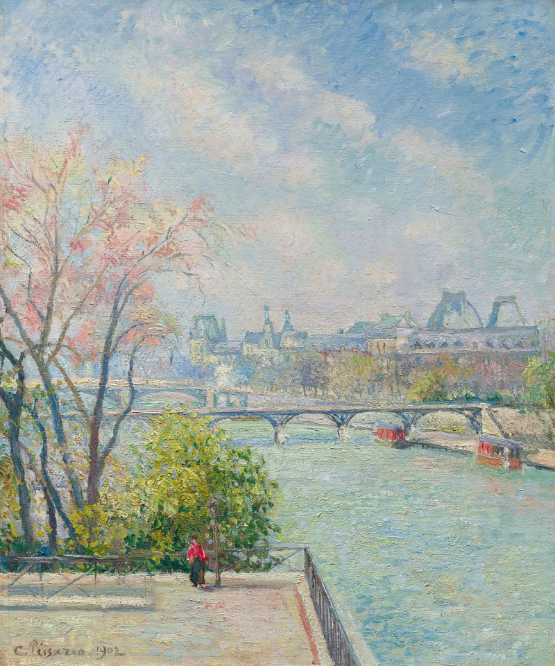 Louvre, morgen, forår - Camille Pissarro