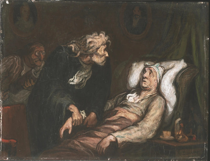 Den syge patient - Honoré Daumier