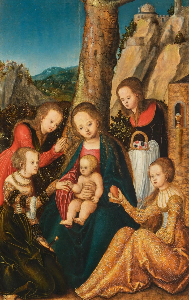 Ægteskabet mellem Sankt Katharina og de hellige - Lucas Cranach den Ældre