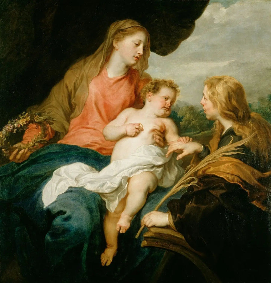 Den mystiske ægteskab af Sankt Katharina - Antoine van Dyck