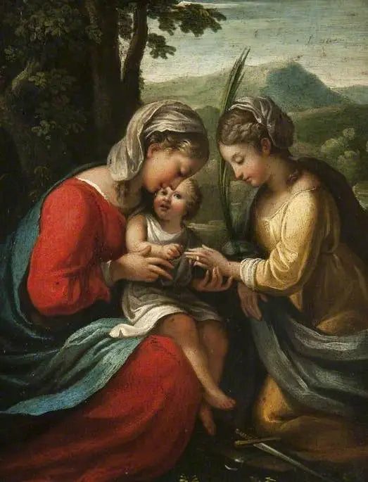 Den mystiske ægteskab af Sanne Catherine - Antonio da Correggio