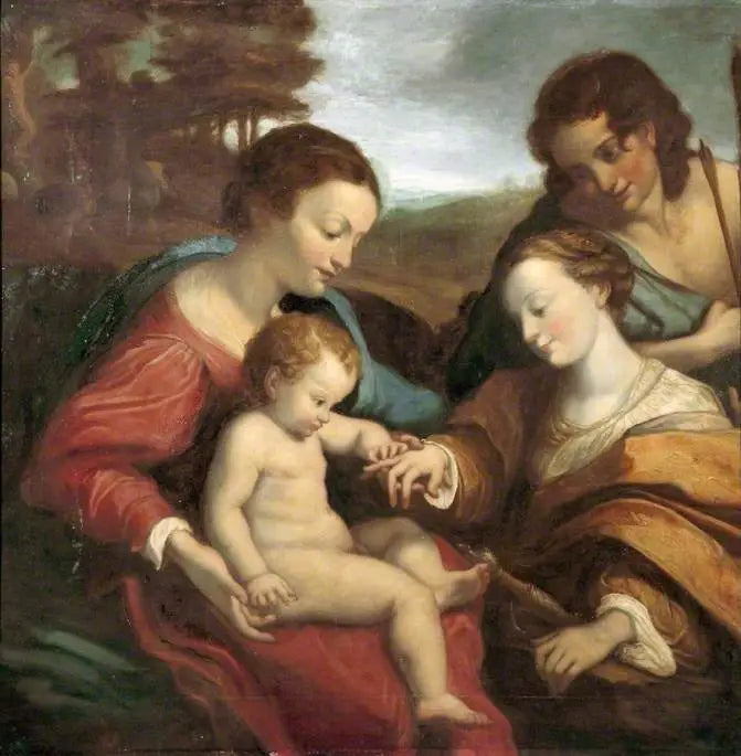 Den mystiske ægteskab af Saint Catherine af Alexandria - Antonio da Correggio