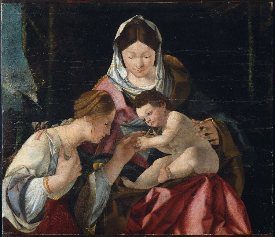 Den mystiske ægteskab af Sanne Catherine - Lorenzo Lotto