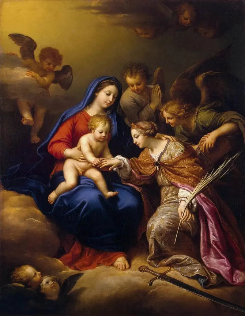 Den mystiske bryllup af den hellige Catherine (Hermitage-museet) - Pierre Mignard