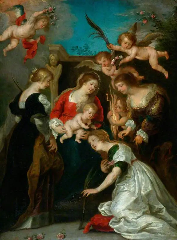 Den mystiske ægteskab af Sankt Katharina - Peter Paul Rubens