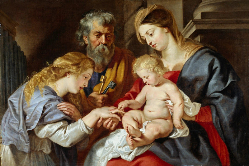 Den mystiske ægteskab af Sankt Katharina - Peter Paul Rubens