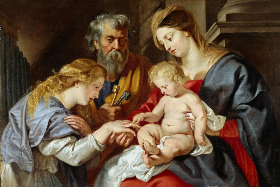 Den mystiske ægteskab af Sankt Katharina - Peter Paul Rubens