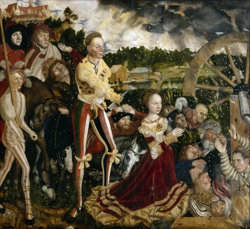 Sainte Catherine's Martyrdom (centrale panel) - Lucas Cranach den Ældre