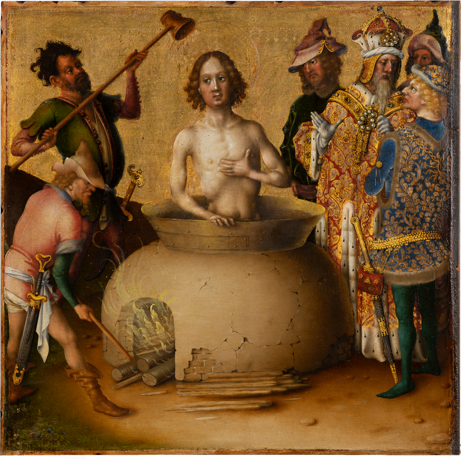 Apostlenes lidelse: Sankt Johannes Evangelistens lidelse - Stefan Lochner