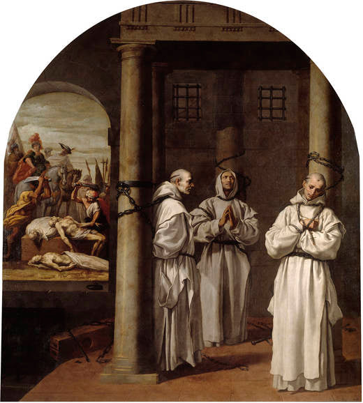 Le martyre des prieurs des chartreuses anglaises de Londres, Nottingham et Axholme - Vincenzo Carducci image 1 tableau peint à l’huile sur toile