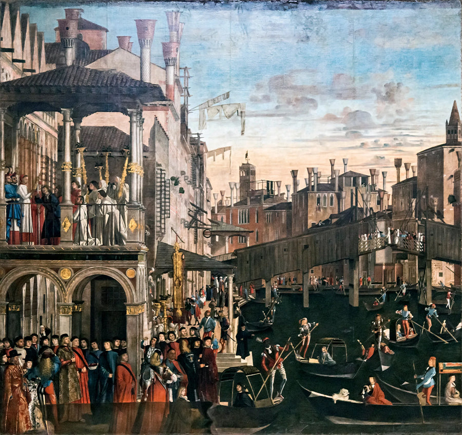 Miraklet af relikviet af korset ved Rialto-broen - Vittore Carpaccio