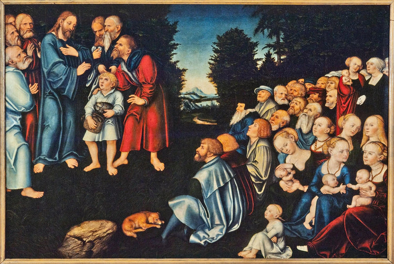Miraklet med de fem brød og to fisk - Lucas Cranach den Ældre